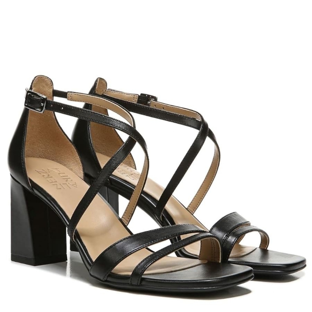 Naturalizer Black Strappy Heels